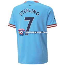 Camiseta 1ª Manchester City Sterling 7 Hombre 2022-2023 Manga Corta