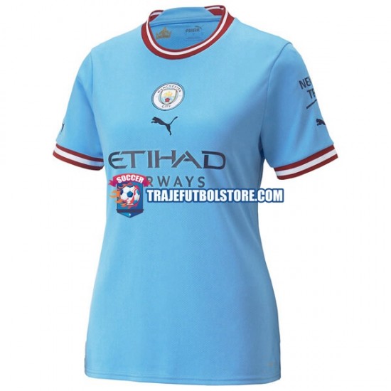 Camiseta 1ª Manchester City Mujer 2022-2023 Manga Corta