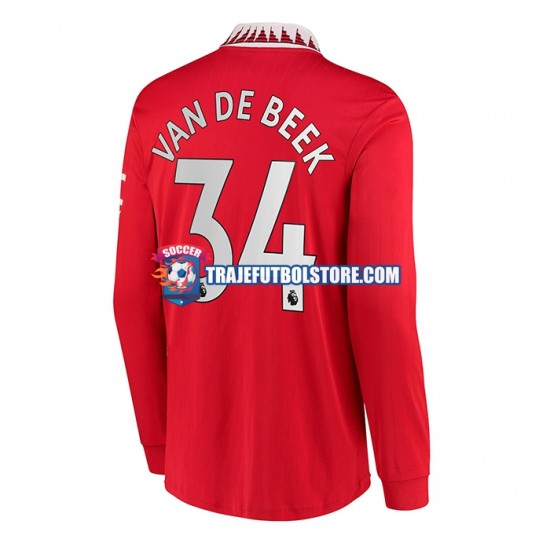 Camiseta 1ª Manchester United Donny van de Beek 34 Hombre 2022-2023 ML
