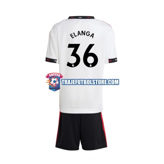 Camiseta 2ª Manchester United Elanga 36 Niño 2022-2023 Manga Corta