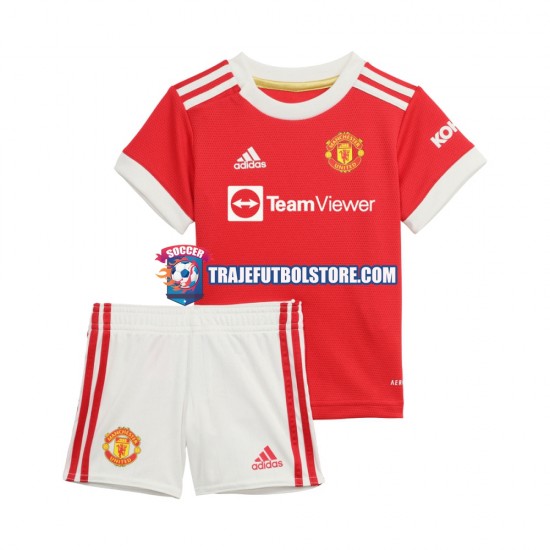 Camiseta 1ª Manchester United Niño 2021-2022 Manga Corta