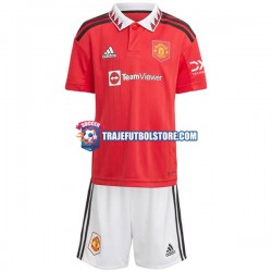 Camiseta 1ª Manchester United Niño 2022-2023 Manga Corta
