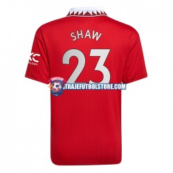Camiseta 1ª Manchester United Luke Shaw 23 Hombre 2022-2023 Manga Corta