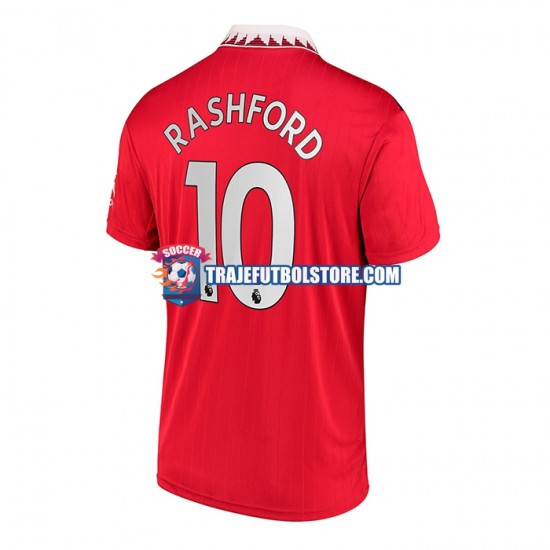 Camiseta 1ª Manchester United Rashford 10 Hombre 2022-2023 Manga Corta