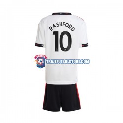 Camiseta 2ª Manchester United Rashford 10 Niño 2022-2023 Manga Corta