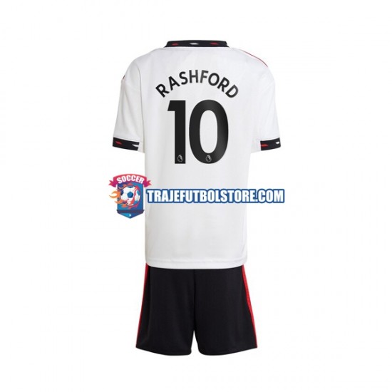 Camiseta 2ª Manchester United Rashford 10 Niño 2022-2023 Manga Corta