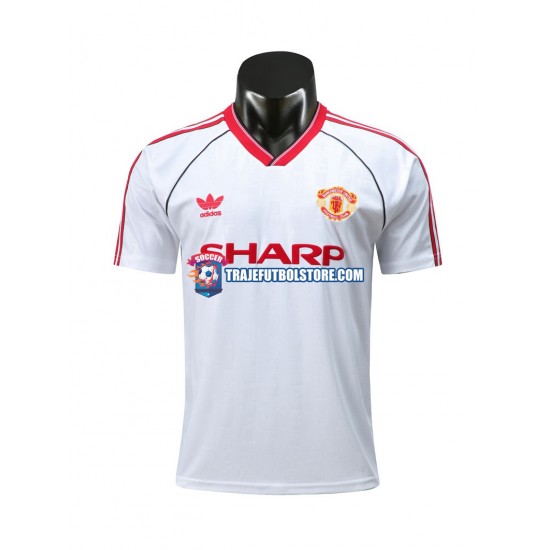 Camiseta 2ª Manchester United 1988 Retro Hombre Manga Corta