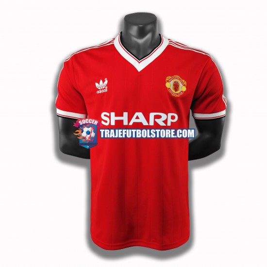 Camiseta 1ª Manchester United 1983 Retro Hombre Manga Corta