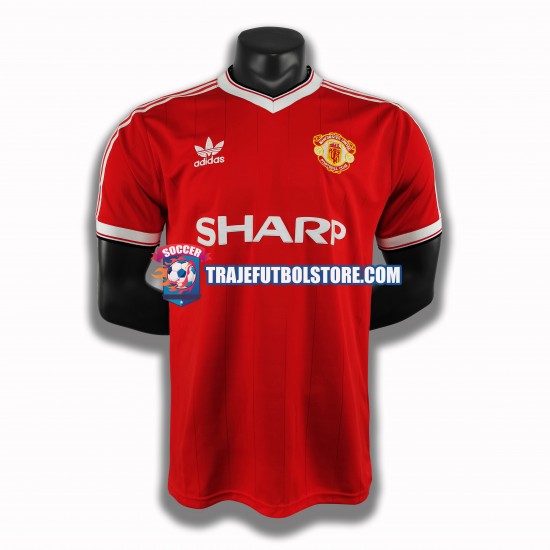 Camiseta 1ª Manchester United 1984 Retro Hombre Manga Corta