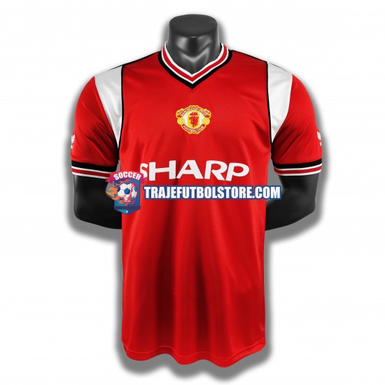 Camiseta 1ª Manchester United 1985 Retro Hombre Manga Corta