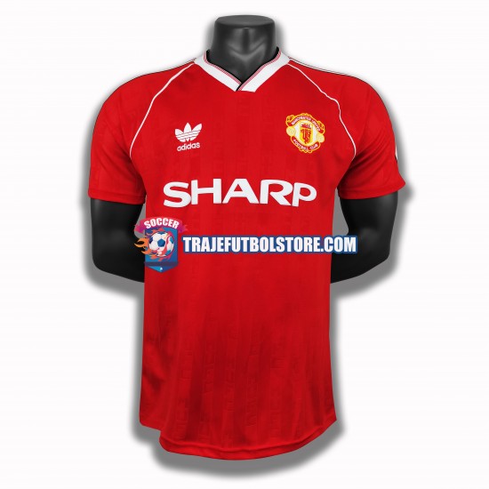 Camiseta 1ª Manchester United 1988 Retro Hombre Manga Corta