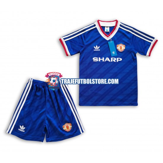Camiseta 2ª Manchester United 1986 Retro Niño Manga Corta