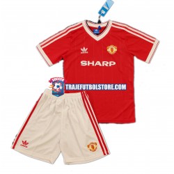 Camiseta 1ª Manchester United 1984 Retro Niño Manga Corta