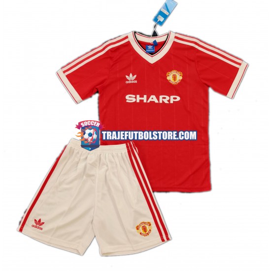 Camiseta 1ª Manchester United 1984 Retro Niño Manga Corta