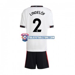 Camiseta 2ª Manchester United Victor Lindelof 2 Niño 2022-2023 Manga Corta