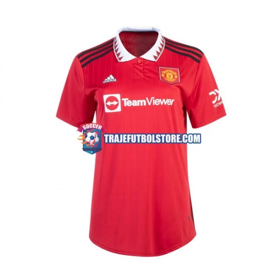 Camiseta 1ª Manchester United Mujer 2022-2023 Manga Corta