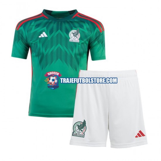 Camiseta 1ª México Niño Copa Mundial 2022 Manga Corta