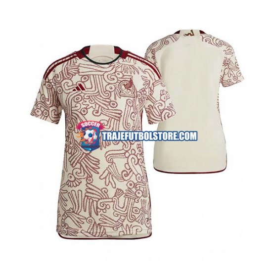 Camiseta 2ª México Mujer Copa Mundial 2022 Manga Corta