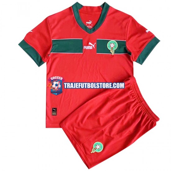 Camiseta 1ª Marruecos Niño Copa Mundial 2022 Manga Corta