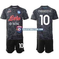 Camiseta 1ª Napoli Diego Maradona 10 Special Niño 2021-2022 Manga Corta
