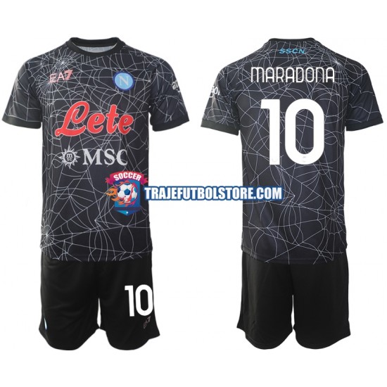 Camiseta 1ª Napoli Diego Maradona 10 Special Niño 2021-2022 Manga Corta