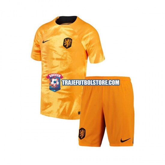 Camiseta 1ª Países Bajos Niño Copa Mundial 2022 Manga Corta