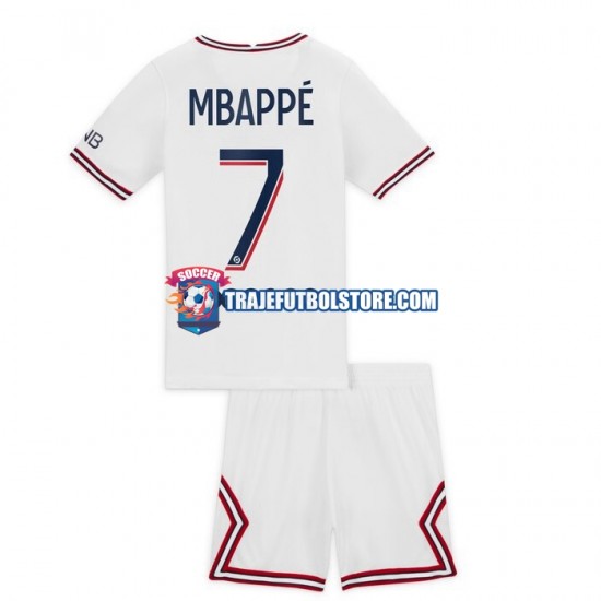 Camiseta 4ª Paris Saint-Germain Mbappé Kylian 7 Niño 2021-2022 Manga Corta