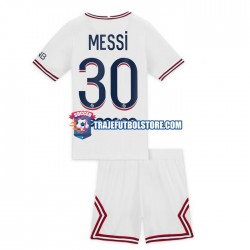 Camiseta 4ª Paris Saint-Germain Lionel Messi 30 Niño 2021-2022 Manga Corta