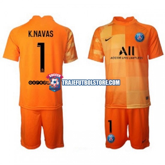 Camiseta 1ª Paris Saint-Germain PSG Keylor Navas 1 Portero Niño 2021-2022 Manga Corta
