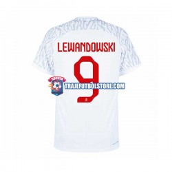 Camiseta 1ª Polonia Lewandowski 9 Hombre Copa Mundial 2022 Manga Corta