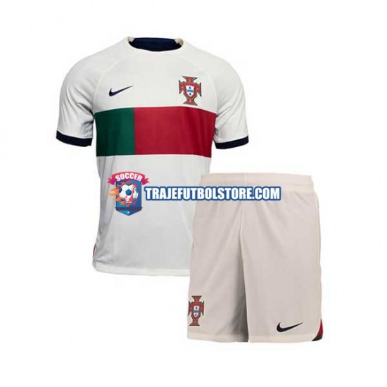Camiseta 2ª Portugal Niño Copa Mundial 2022 Manga Corta