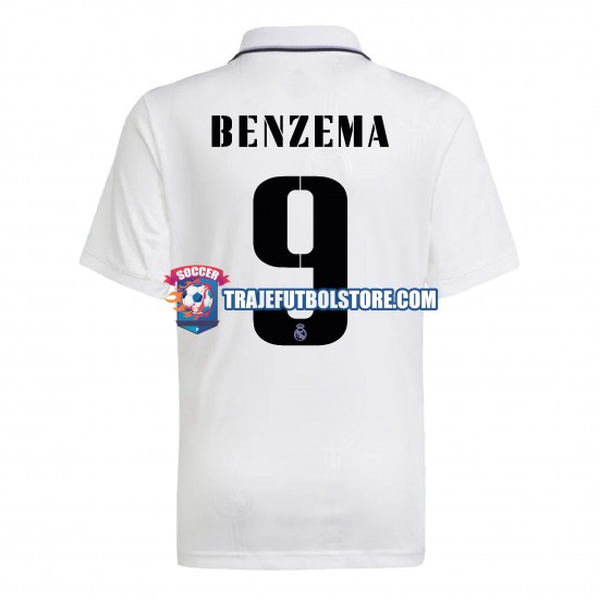 Camiseta 1ª Real Madrid Benzema 9 Hombre 2022-2023 Manga Corta