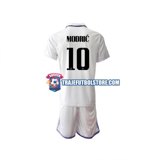 Camiseta 1ª Real Madrid Modrić Luka 10 Niño 2022-2023 Manga Corta