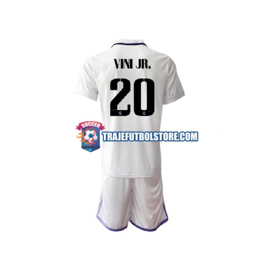 Camiseta 1ª Real Madrid Vinicius Junior 20 Niño 2022-2023 Manga Corta