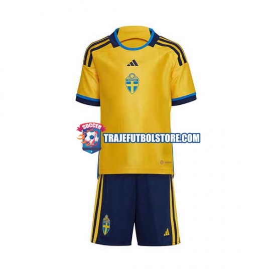 Camiseta 1ª Suecia Niño 2022 Manga Corta