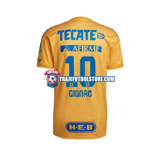 Camiseta 1ª Tigres UANL Andre-Pierre Gignac 10 Hombre 2022-2023 Manga Corta