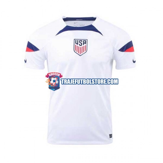 Camiseta 1ª Estados Unidos Hombre Copa Mundial 2022 Manga Corta