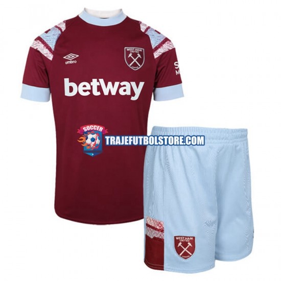 Camiseta 1ª West Ham United Niño 2022-2023 Manga Corta