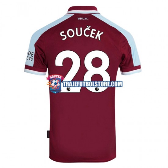 Camiseta 1ª Tomas Soucek 28 Hombre Manga Corta 2021-2022 West Ham United