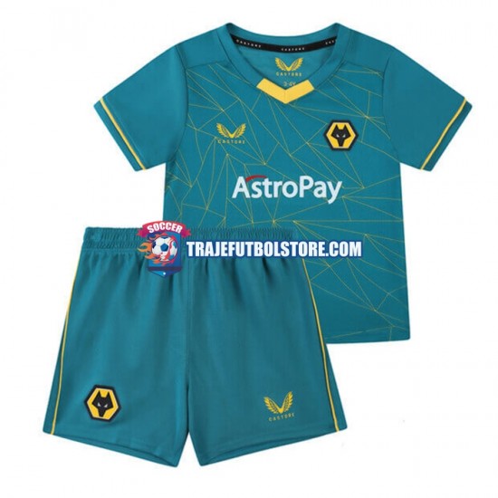 Camiseta 2ª Wolverhampton Wanderers Niño 2022-2023 Manga Corta