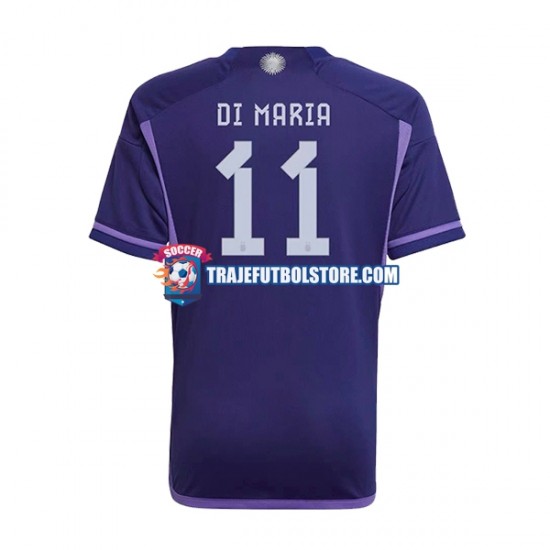 Camiseta 2ª Argentina Di Maria 11 Hombre Copa Mundial 2022 Manga Corta
