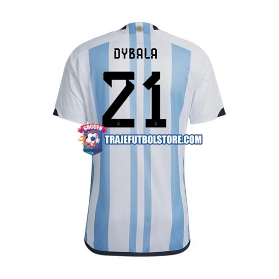 Camiseta 1ª Argentina Dybala 21 Hombre Copa Mundial 2022 Manga Corta