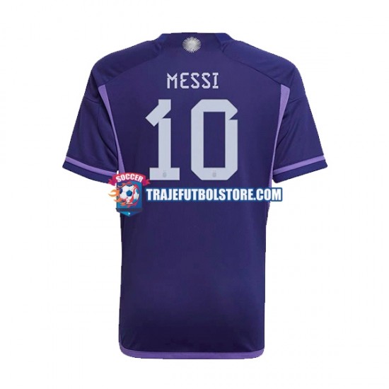Camiseta 2ª Argentina Lionel Messi 10 Hombre Copa Mundial 2022 Manga Corta