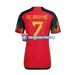Camiseta 1ª Bélgica De Bruyne 7 Hombre Copa Mundial 2022 Manga Corta