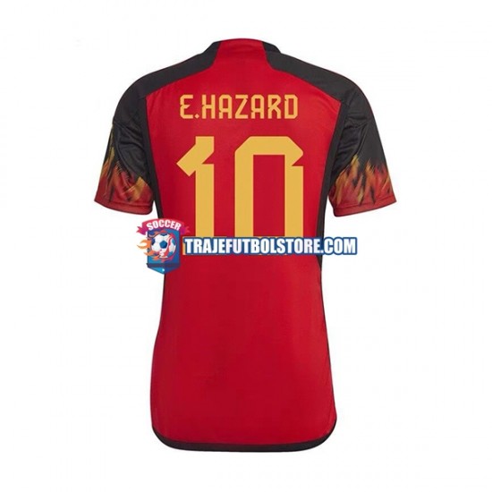 Camiseta 1ª Bélgica Hazard 10 Hombre Copa Mundial 2022 Manga Corta