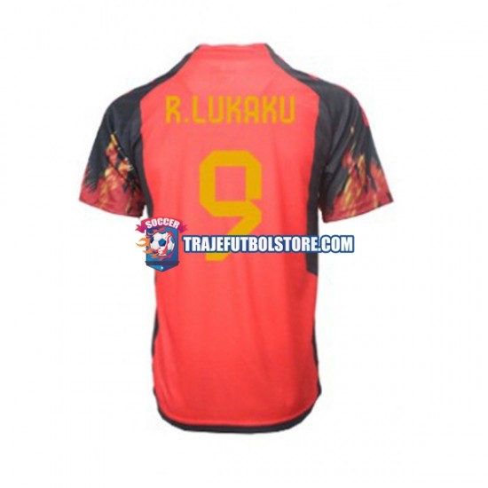 Camiseta 1ª Bélgica Lukaku 9 Hombre Copa Mundial 2022 Manga Corta