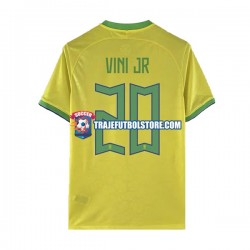 Camiseta 1ª Brasil Vinicius Junior 20 Hombre Copa Mundial 2022 Manga Corta