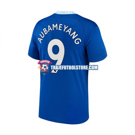 Camiseta 1ª Chelsea Aubameyang 9 Hombre 2022-2023 Manga Corta
