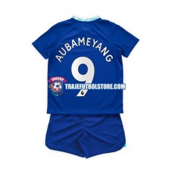 Camiseta 1ª Chelsea Aubameyang 9 Niño 2022-2023 Manga Corta