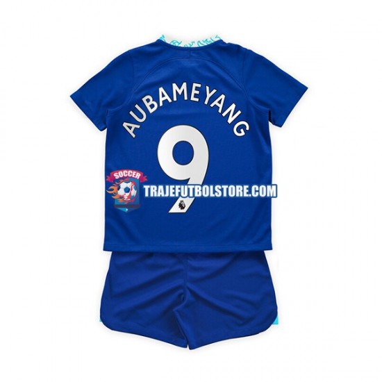 Camiseta 1ª Chelsea Aubameyang 9 Niño 2022-2023 Manga Corta